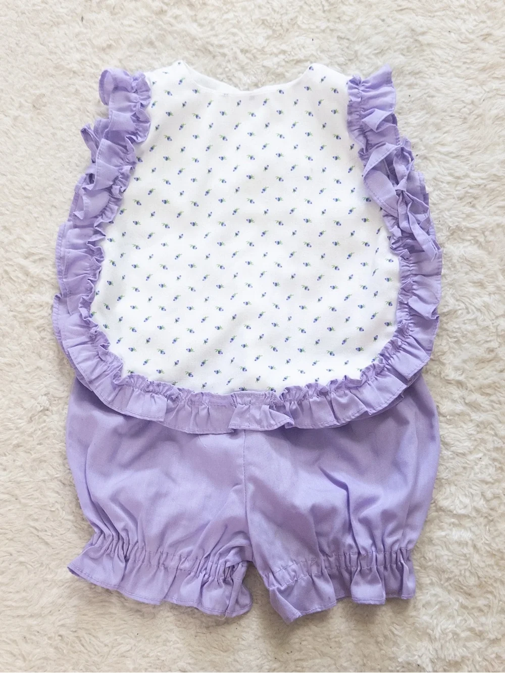 Handmade Purple & White Floral Baby Outfit Set Bloomers 6–12M? Vintage Style